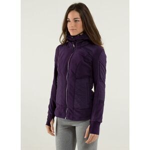 Lululemon Fleecey Keen Jacket removeable Hood Purple Size S $198